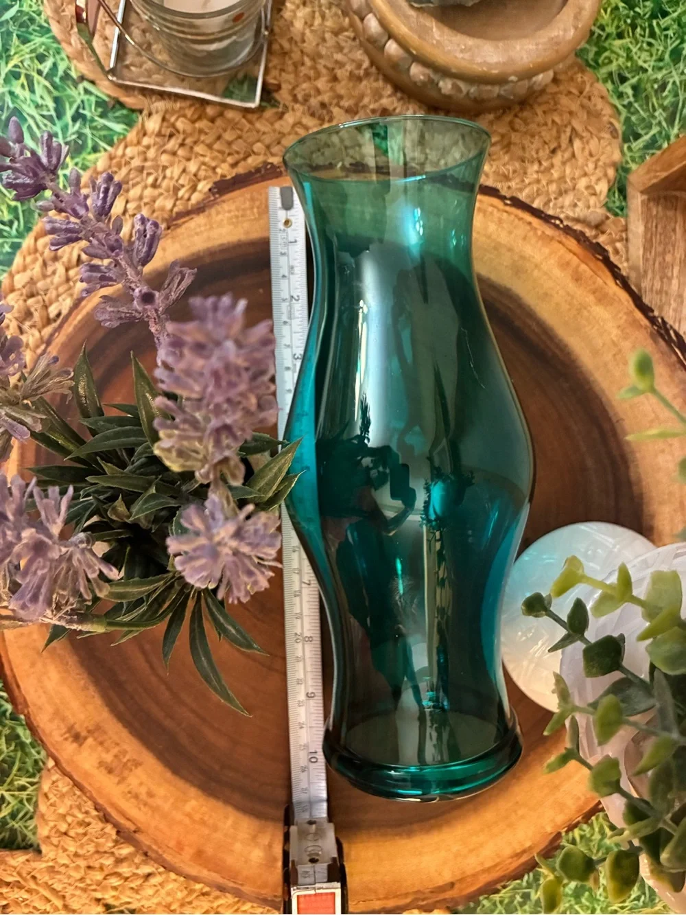 Teal Hurricane Glass- Home Accents Lanterns